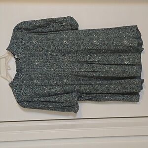 LOFT Green and Blue Floral Top